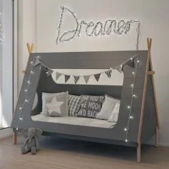 Kinder Wohnen 90x200 Kinder Zeltbett in Grau - Casserra