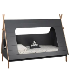 Kinder Wohnen 90x200 Kinder Zeltbett in Grau - Casserra
