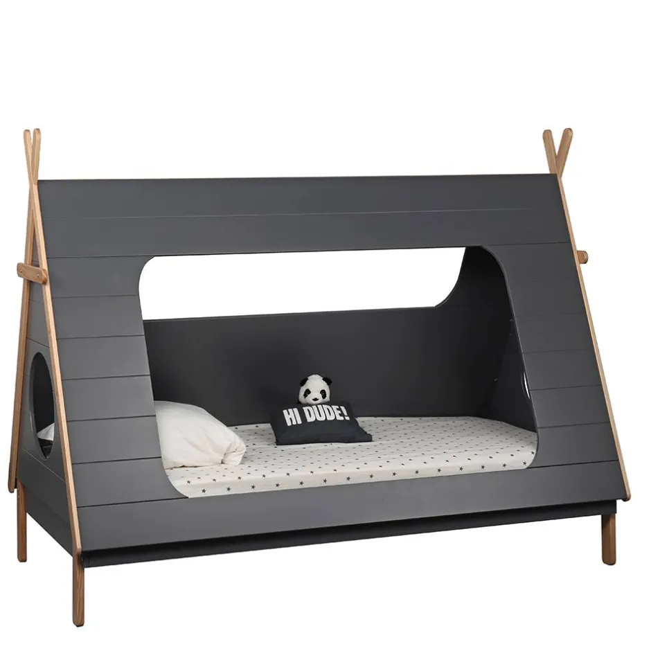 Kinder Wohnen 90x200 Kinder Zeltbett in Grau - Casserra