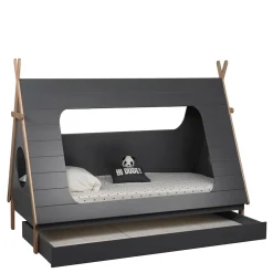 Kinder Wohnen 90x200 Kinder Zeltbett in Grau - Casserra