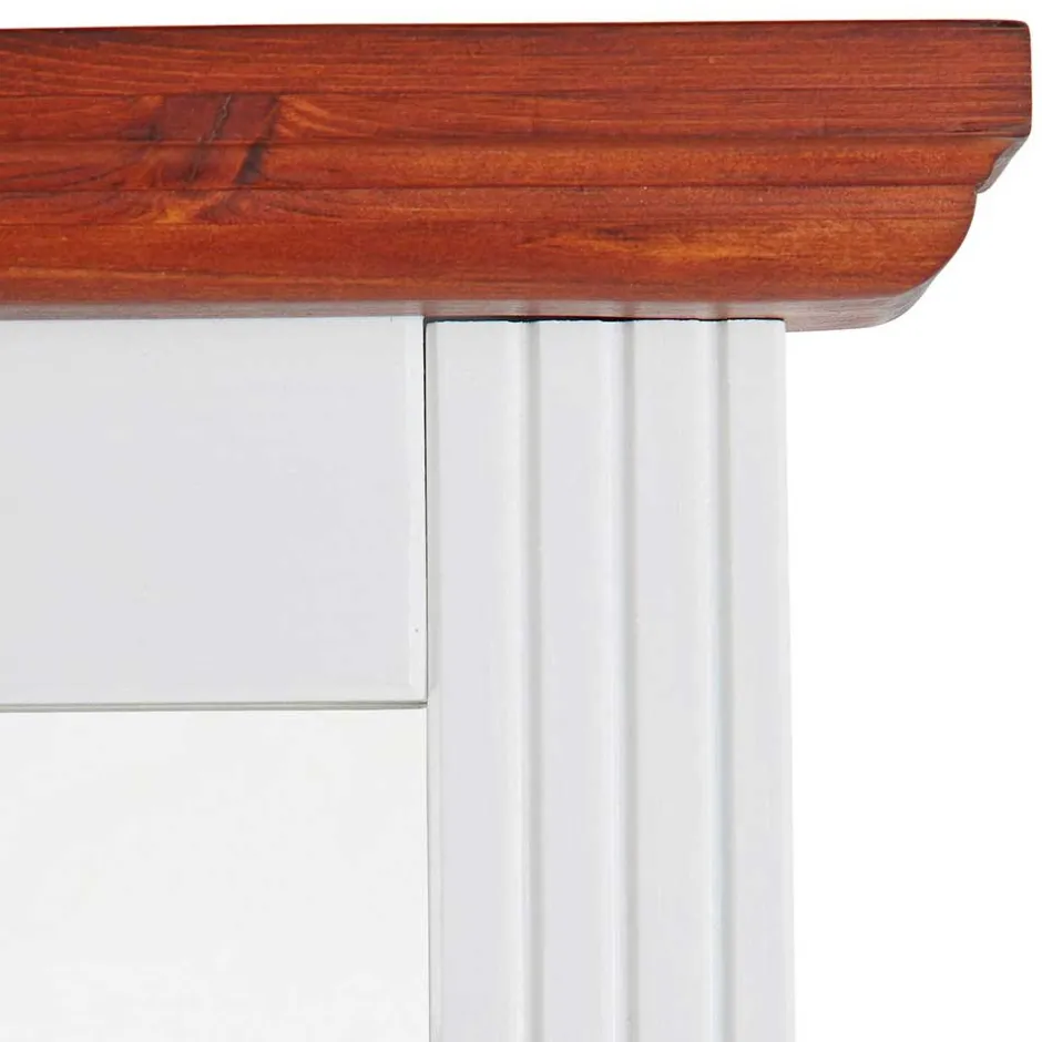 Wohnen 94x94 Landhaus Spiegel mit Holzrahmen - Beapta