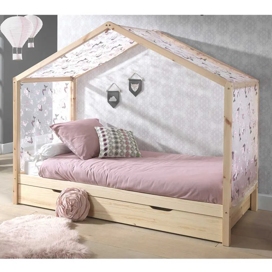 90x200 Mädchen Himmelbett in Haus Form - Vorcalo^Wohnen Discount