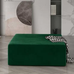 Wohnen 83x83 Polsterhocker in Grün - Salvatoria