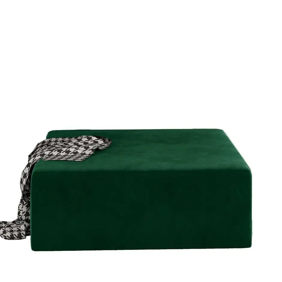 Wohnen 83x83 Polsterhocker in Grün - Salvatoria