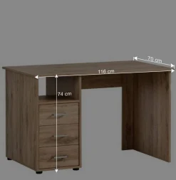 Wohnen 116x70 Schreibtisch in Holzoptik Wildeiche - Jytte