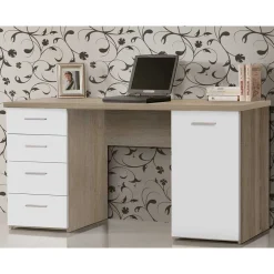 Kinder Wohnen 145x60 Schreibtisch in Sonoma-Eiche & Weiß - Iga