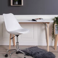 Wohnen 120x60 Schreibtisch in Weiß & Natur - Cora