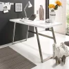 Wohnen 140x60 Schreibtisch in Weiß lackiert - Abelka