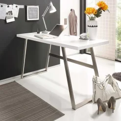 Wohnen 140x60 Schreibtisch in Weiß lackiert - Abelka