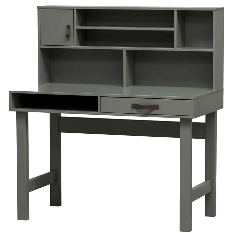 122x58 Schreibtisch mit Aufsatz in Graugrün - Daraon^Wohnen Clearance