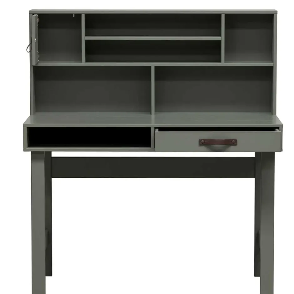 122x58 Schreibtisch mit Aufsatz in Graugrün - Daraon^Wohnen Clearance