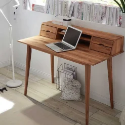 Kinder Wohnen 110x58 Schreibtisch Sekretär aus Holz - Eyes