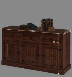 Wohnen 15184x47 Sideboard aus dunkler Kiefer - Matthew