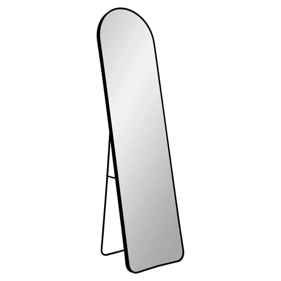 Wohnen 40x150 Standspiegel halbrund in Schwarz - Ennyano