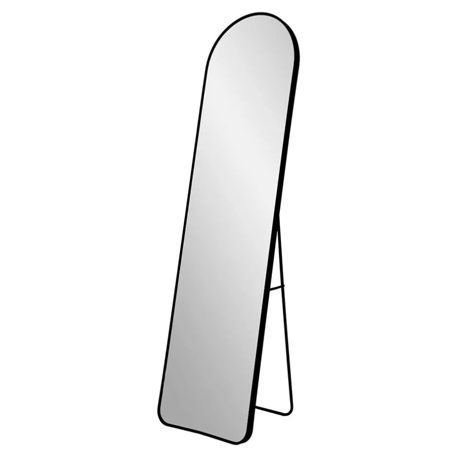 Wohnen 40x150 Standspiegel halbrund in Schwarz - Ennyano