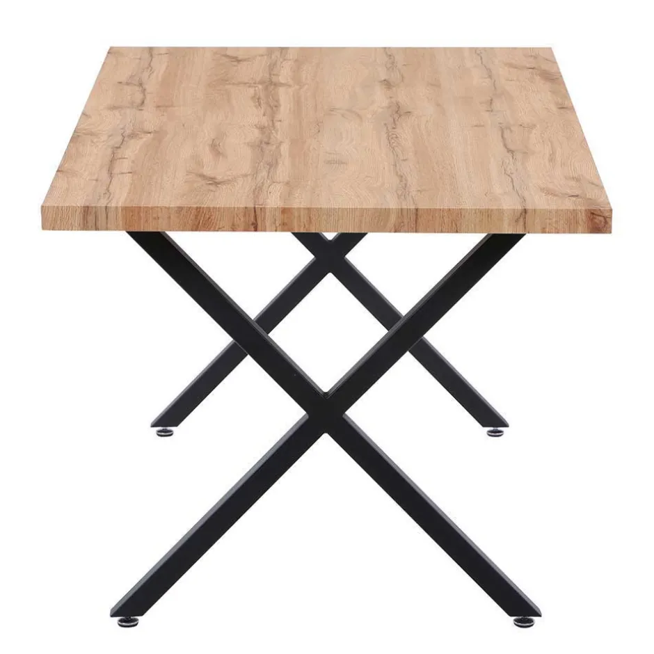 160x90 Tisch mit X-Füßen & Stühle - Zandras (fünfteilig)^Wohnen Outlet