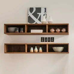 134x22 Wand Regal aus Echtholz - Glenza^Wohnen New