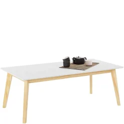 120x60 Wohnzimmer Tisch in Weiß & Kiefer - Tropezian^Wohnen Online