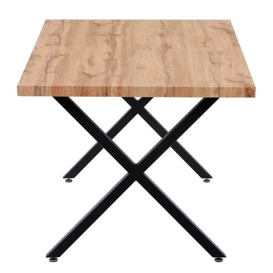 X-Fuß Tischgruppe mit Polsterstühlen - Fanita (fünfteilig)^Wohnen Clearance