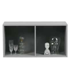 Wohnen 81x41x35 2 Fächer Regal in Grau lackiert - Lanik