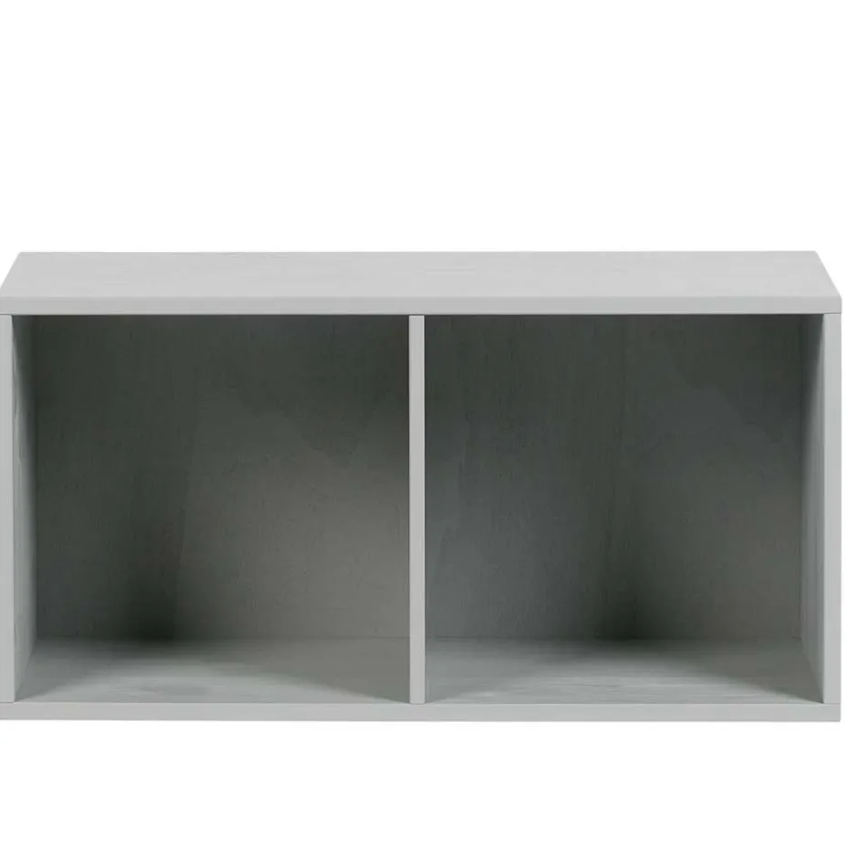 Wohnen 81x41x35 2 Fächer Regal in Grau lackiert - Lanik