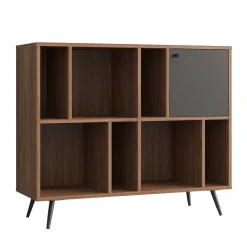 Wohnen 118x76x40 7 Fächer Regal mit Tür - Nuies