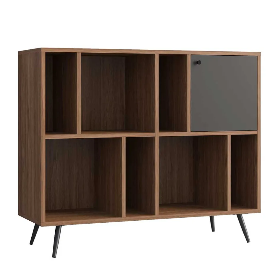 Wohnen 118x76x40 7 Fächer Regal mit Tür - Nuies