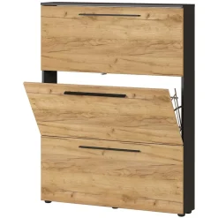 Wohnen 100x129x19 3 Klappen Schuhschrank in Wildeiche NB - Catrizia