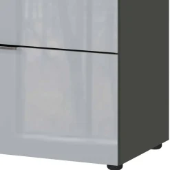 Wohnen 83x102x42 4 Schubladen Kommode mit Glas Front - Ruudy