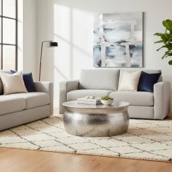 Wohnen 75x31x75 Alu Couchtisch in Silber - Cremo