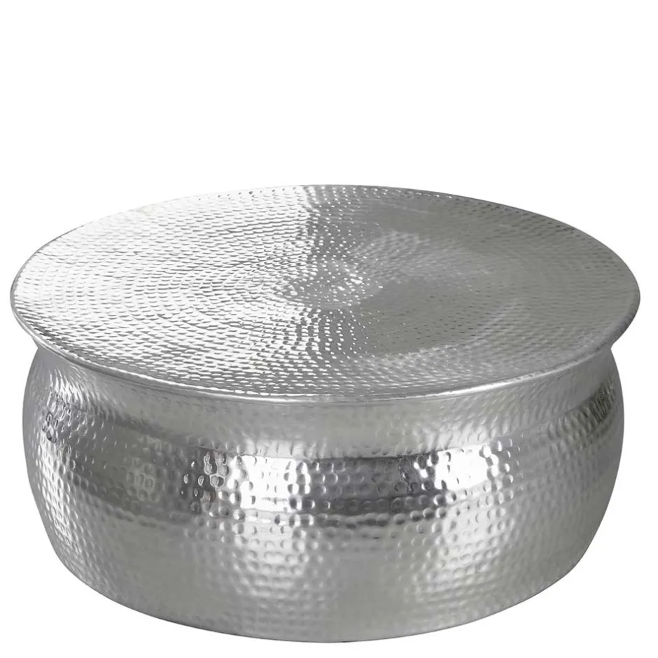 Wohnen 75x31x75 Alu Couchtisch in Silber - Cremo