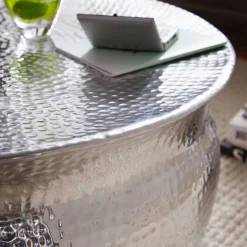 Wohnen 75x31x75 Alu Couchtisch in Silber - Cremo