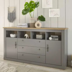 198x104x44 Anrichte in Lichtgrau & Eiche Optik - Buleta^Wohnen Best