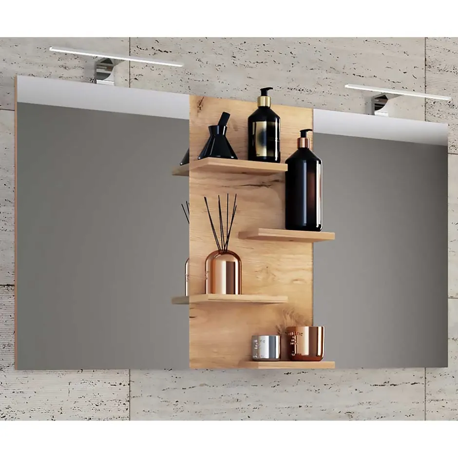 Wohnen 112x59x12 Bad Doppelspiegel mit Mittelregal - Cazryn
