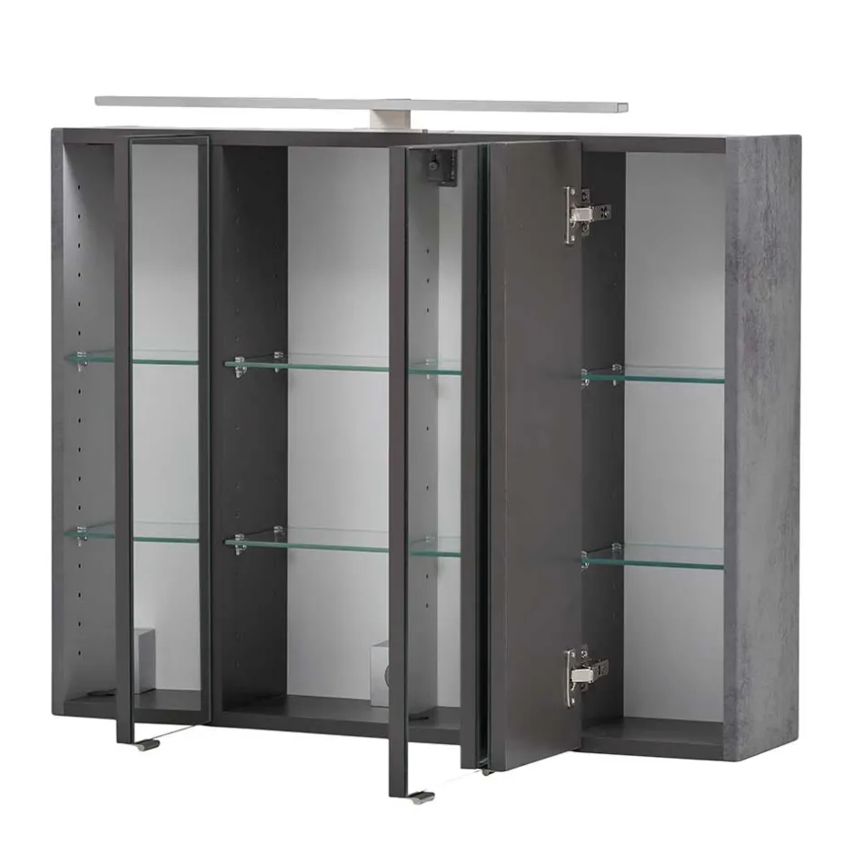 Wohnen 80x64x20 Bad Hängeschrank mit Spiegeltüren - Dastroz