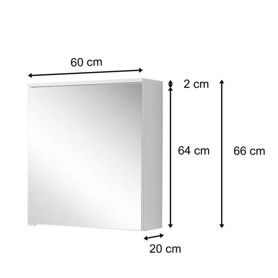 Wohnen 60x66x20 Bad Spiegelschrank mit einer Tür - Vohdan