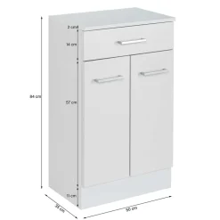 Wohnen 50x84x35 Bad Vertiko in Hellgrau - Girios