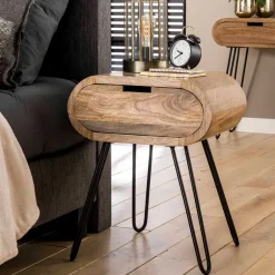 50x60x35 Beistelltisch aus Holz ovale Form - Buleta^Wohnen Discount