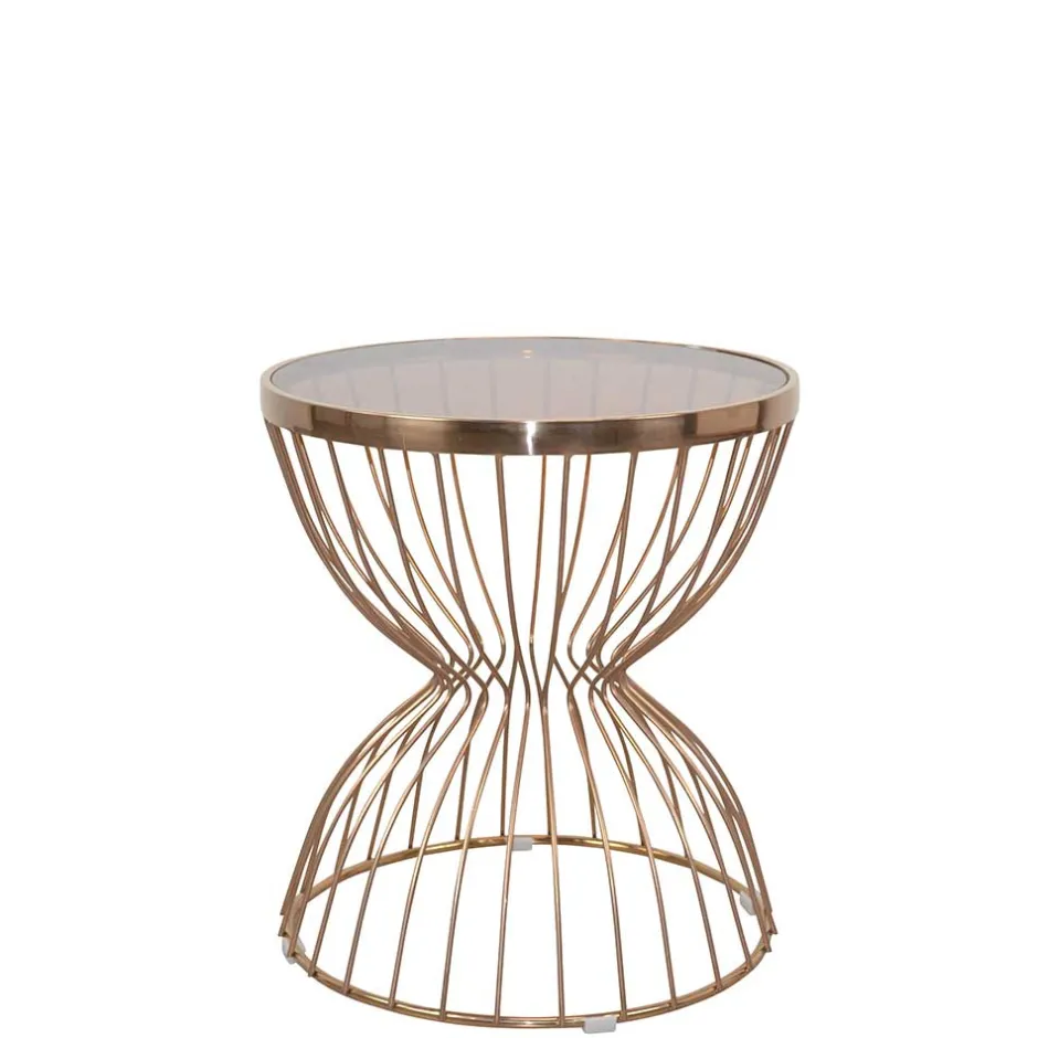 50x57x50 Beistelltisch aus Metall Rosegold - Ostranca^Wohnen Discount