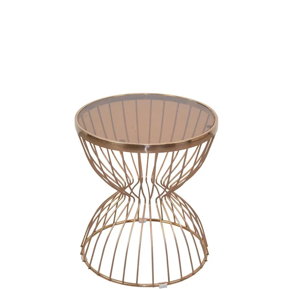 50x57x50 Beistelltisch aus Metall Rosegold - Ostranca^Wohnen Discount