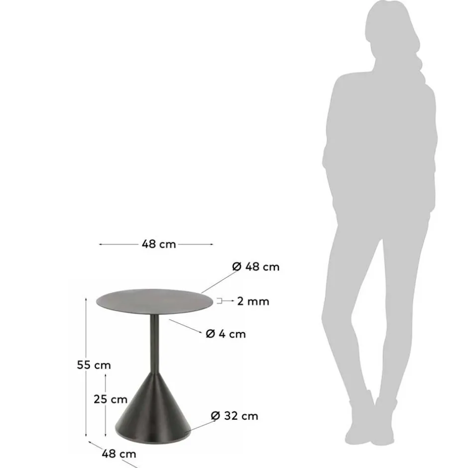 48x55x48 Beistelltisch aus pulverbeschichtetem Metall - Ceria^Wohnen
