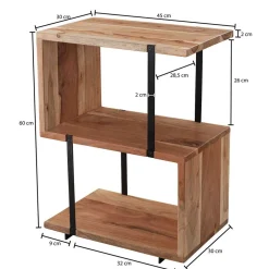 Wohnen 45x60x30 Beistelltisch Regal in Akazie - Matic
