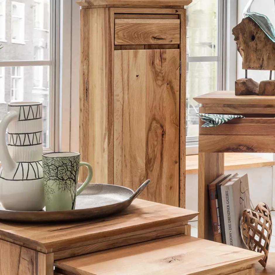 Wohnen 30x90x30 Blumensäule Schrank aus Wildeiche massiv - Dancona