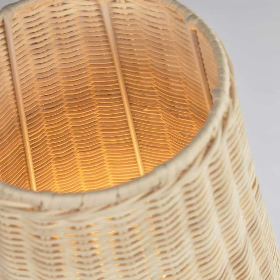 30x70x30 Bodenleuchte aus Rattan Geflecht in Beige - Jannios^Wohnen Discount