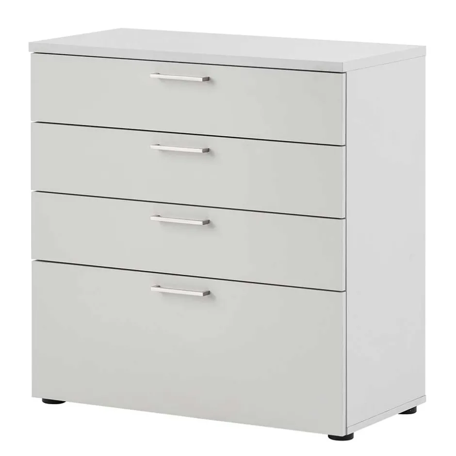 Wohnen 80x84x41 Büro Kommode in Lichtgrau - Bowsla