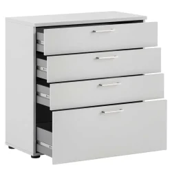 Wohnen 80x84x41 Büro Kommode in Lichtgrau - Bowsla