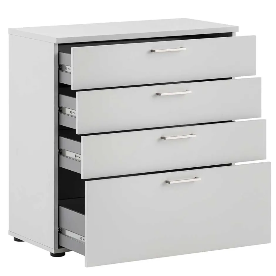 Wohnen 80x84x41 Büro Kommode in Lichtgrau - Bowsla
