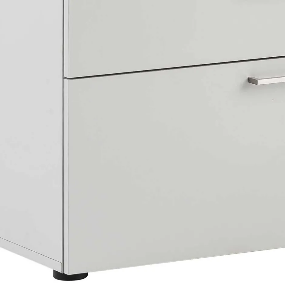 Wohnen 80x84x41 Büro Kommode in Lichtgrau - Bowsla