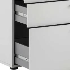Wohnen 80x84x41 Büro Kommode in Lichtgrau - Bowsla