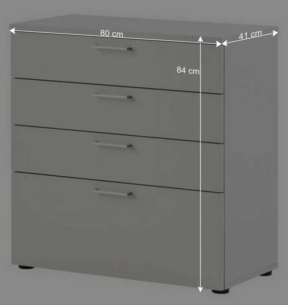 Wohnen 80x84x41 Büro Kommode in Lichtgrau - Bowsla